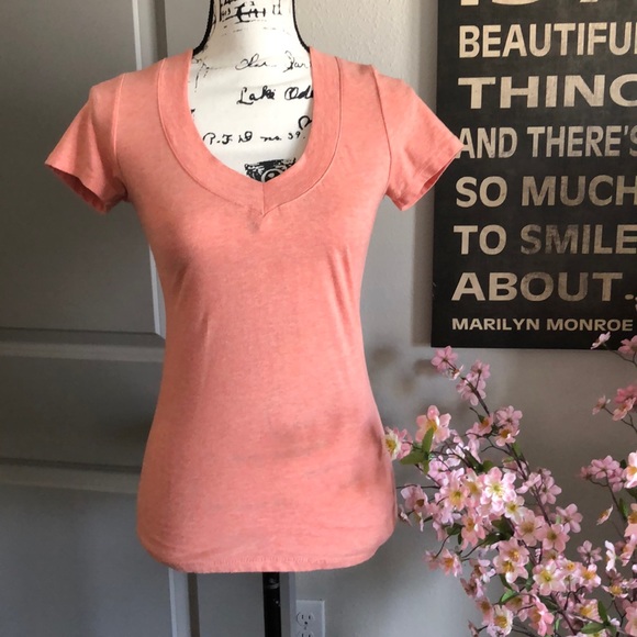 Ambiance Tops - 💕Coral Colored V-Neck T-shirt💕super comfy💕